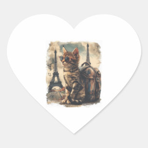 Travel Buddy Cat Hart Sticker