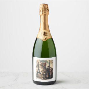 Travel Buddy Cat Sparkling Wijnetiket
