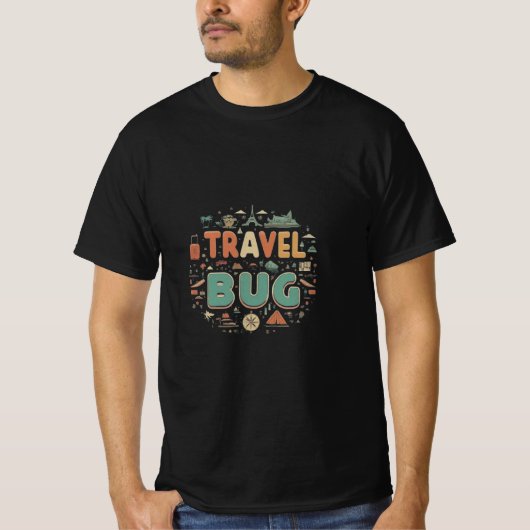 "Travel Bug" Unique Hommes T-shirt design (Devant)