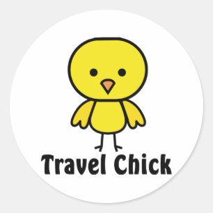 Travel Chick Ronde Sticker