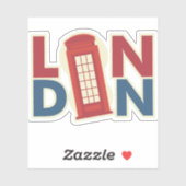 Travel Cities London Blue Red Phone Box Sticker (Vel)