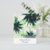 *~* Travel Exotic AP25 Personalize - Palm Leaf. Briefkaart (Staand voorkant)