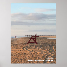 Travel | Florida - Anastasia Beach Red Stoel Poster