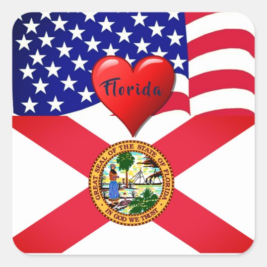 Travel Florida Love Sticker (Voorkant)