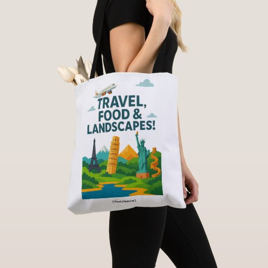 Travel, Food & Landscapes Tote Bag | Add Text/Name (Dichtbij)