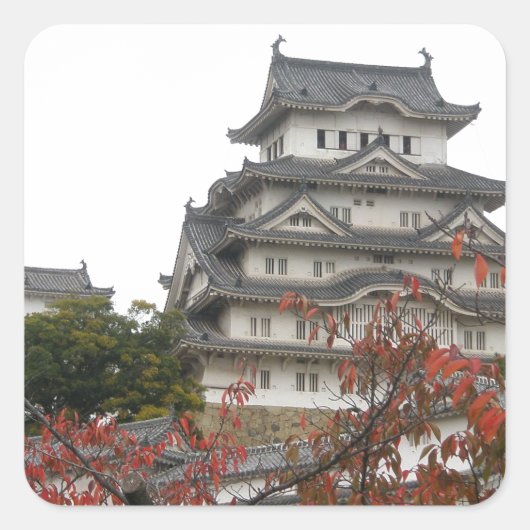 Travel Himeji Castle Vierkante Sticker (Voorkant)