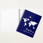 Travel International Navy Blue Planner (Devant avec enveloppe)