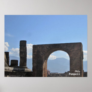Travel Italië — Pompeii Mount Vesuvius Poster