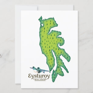 Travel-kaart van de Eysturoy Faroe-eilanden
