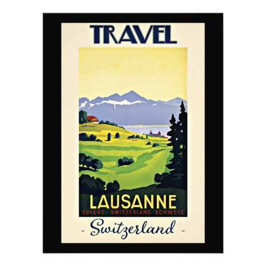 Travel Lausanne, Suisse poster vintage, (Devant)