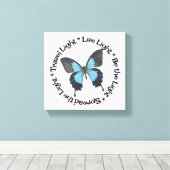 Travel Light Be the Light Live Light Vlinder Canvas Afdruk (Insitu (Houten vloer))