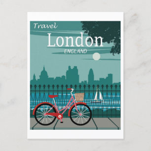 Travel London, England Retro Briefkaart