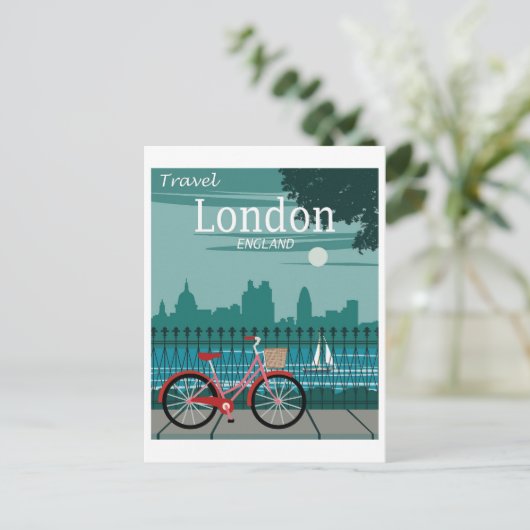 Travel London, England Retro Briefkaart (Staand voorkant)