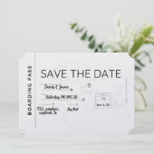 travel lover save the date boarding pass (Debout devant)