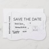 travel lover save the date boarding pass (Devant)