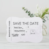 travel lover save the date boarding pass (Debout devant)