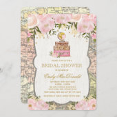 Travel Map Adventure Bridal Shower Uitnodiging (Voorkant / Achterkant)