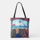 Travel Monogram Beach Scene Flamingos Draagtas (Achterkant)