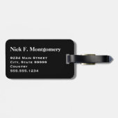 Travel Monogram Sport Witte Golf Ball op Zwart Bagagelabel (Achterkant horizontaal)