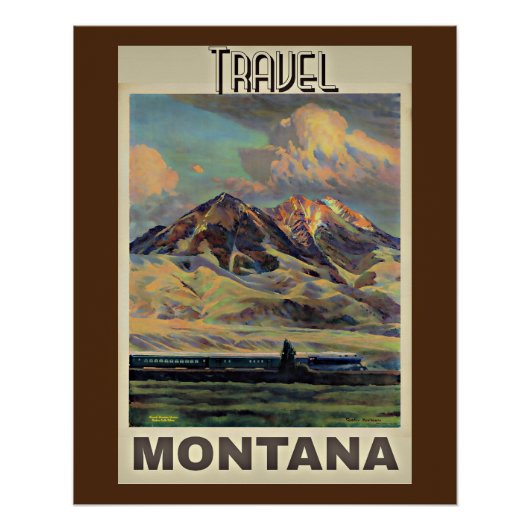 Travel Montana, poster vintage, (Devant)