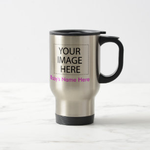 Travel Mug: Foto + naam van uw baby (roestvrij) Reisbeker