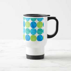 Travel Mug met deksel, Blue Moons Pattern Reisbeker