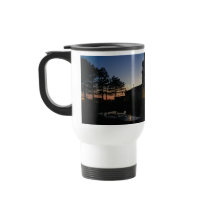 Travel mug met handvat zonnefoto's met pines