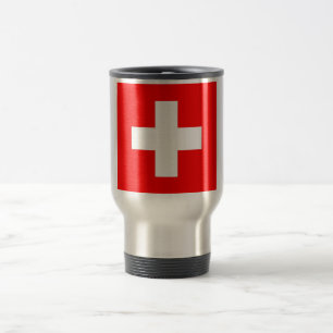 Travel Mug met vlag van Zwitserland Reisbeker
