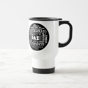Travel mug multi-language peace pax paz reisbeker