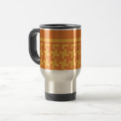 Travel Mug, Oranje Dogstooth Check Reisbeker (Voorkant links)