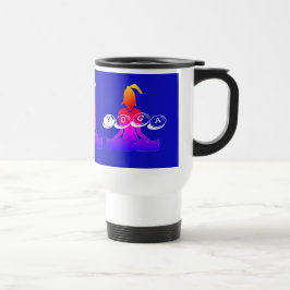 Travel Mug (wit en blauw) Reisbeker