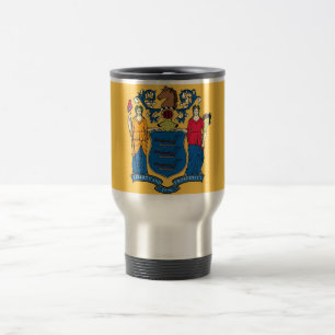 Travel Mug with Flag of New Jersey State - VS Reisbeker