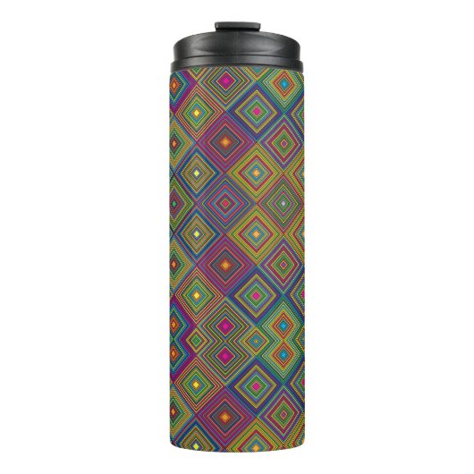 Travel mug with vibrant geometric pattern thermosbeker (Voorkant)