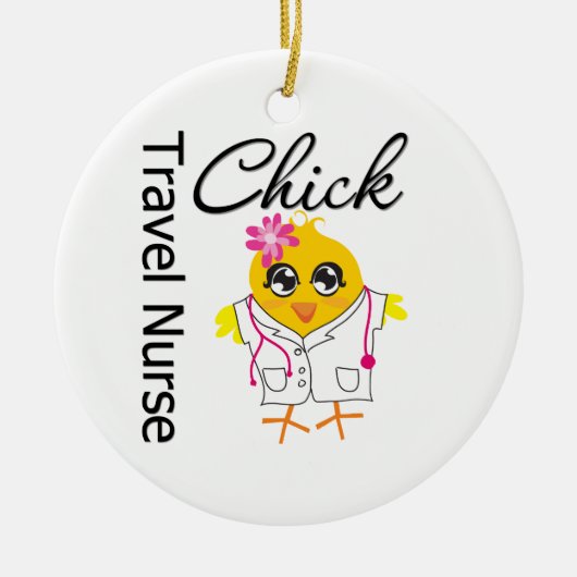 Travel Nurse Chick v2 Keramisch Ornament (Voorkant)