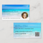 Travel Ocean Blue Photo Carte de visite profession (Devant / Derrière)