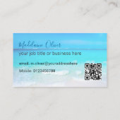 Travel Ocean Blue Photo Carte de visite profession (Dos)