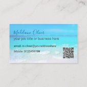 Travel Ocean Blue Photo Carte de visite profession (Dos)