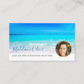 Travel Ocean Blue Photo Carte de visite profession (Devant)