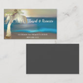 Travel Palm Tree Lumière Cartes de visite d'or (Devant / Derrière)