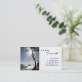 Travel Palm Tree Sun Ocean Boat Carte de visite (Debout devant)