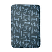 Travel Pattern in Blues Pattern Badmat (Voorkant Verticaal)