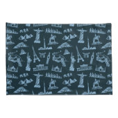 Travel Pattern in Blues Pattern Kussensloop (Achterkant-Rechts)