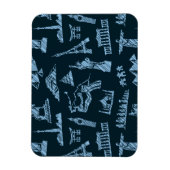 Travel Pattern in Blues Pattern Magneet (Verticaal)