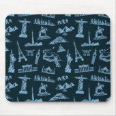 Travel Pattern in Blues Pattern Muismat (Voorkant)