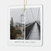 Travel Photo Collage Custom Memory Keepsake Keramisch Ornament (Links)
