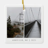 Travel Photo Collage Custom Memory Keepsake Keramisch Ornament (Voorkant)