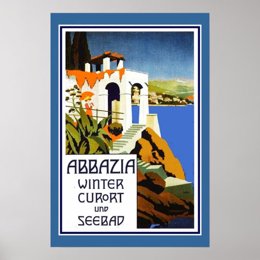 Travel Poster  Abbazia Italië (Voorkant)