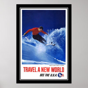 Travel Poster  Aspen Colorado Skiing