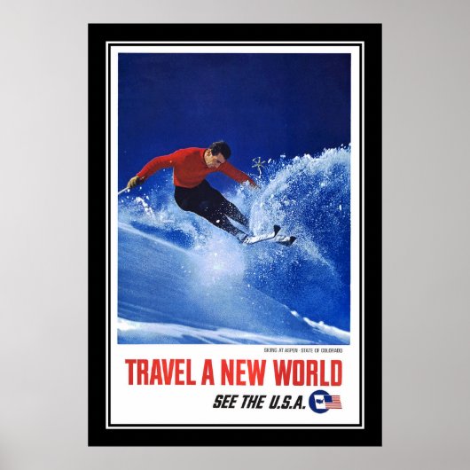 Travel Poster  Aspen Colorado Skiing (Voorkant)