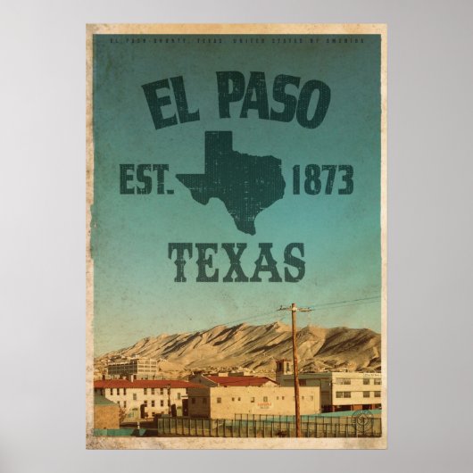  Travel Poster El Paso Texas (Voorkant)